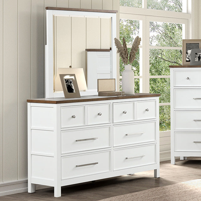 modern farmhouse dresser Furniture Of America Pinetop Dresser FM7171WH-D White/Dark Brown Modern Farmhouse – sofafair.com