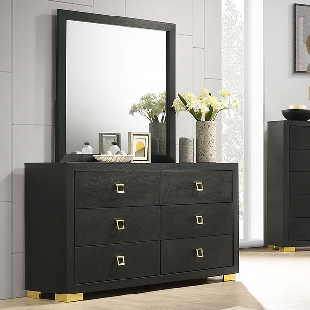 modern black dresser and nightstand Furniture of America Latimer Black Dresser