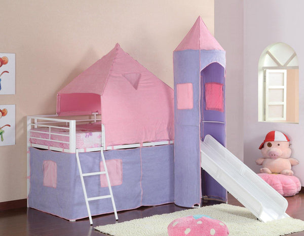 Princess castle tent bed 460279 Pink / periwinkle metal bunk bed By coaster - sofafair.com