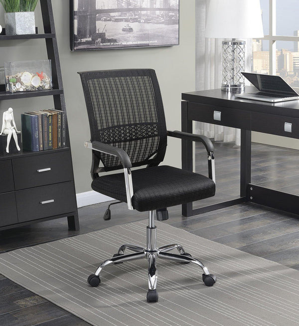 Home office : chairs 881055 Black Casual Contemporary fabric office chair By coaster - sofafair.com