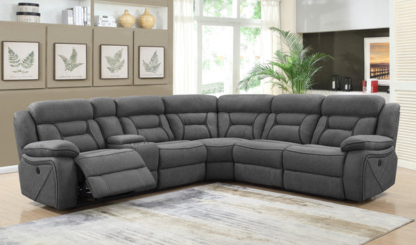 Higgins motion 600370 Grey Transitional fabric power sectionals By coaster - sofafair.com