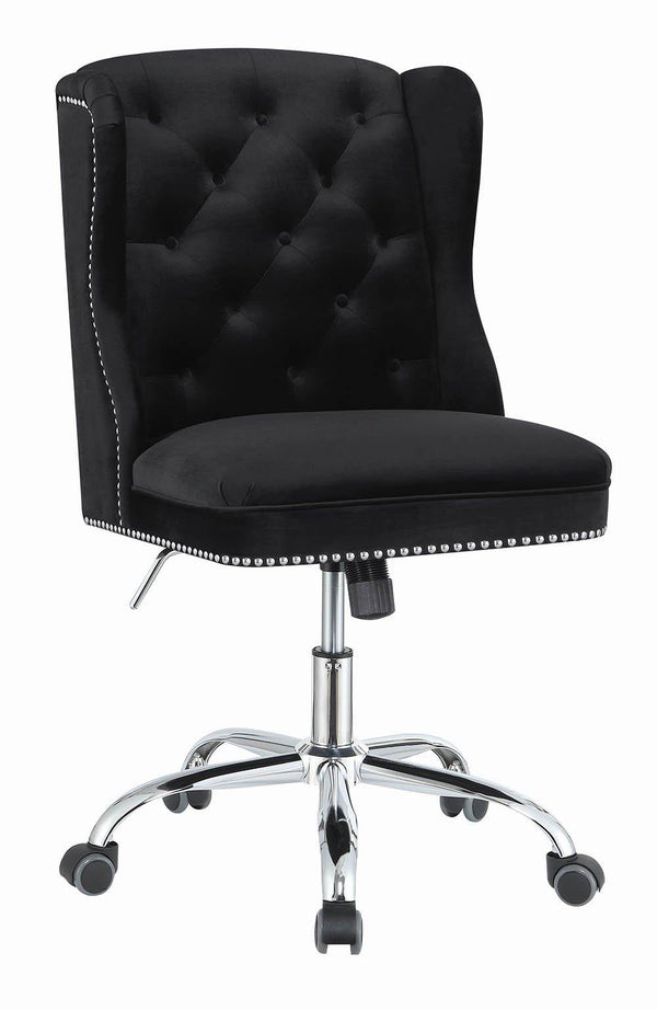 Home office : chairs 801995 Black Hollywood Glam fabric office chair By coaster - sofafair.com