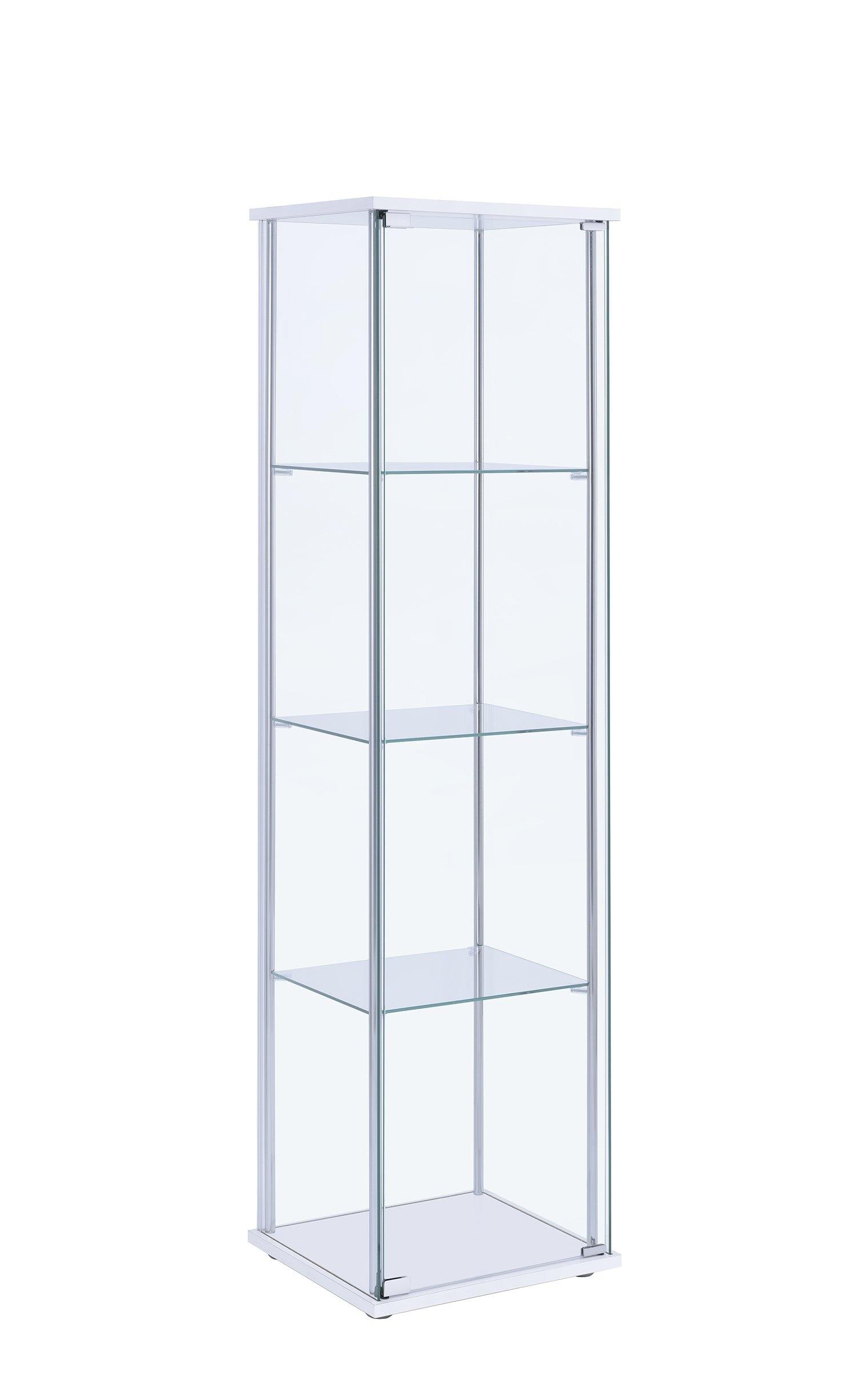 Coaster 950001 White Hexagon Curio Cabinet