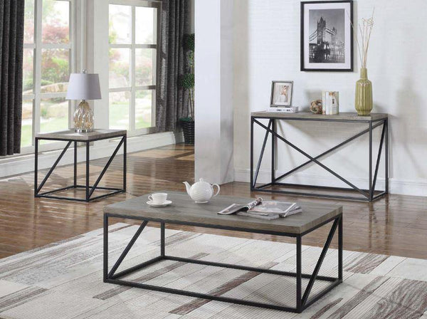 Industrial sonoma grey end table 705617 Sonoma grey End Table1 By coaster - sofafair.com
