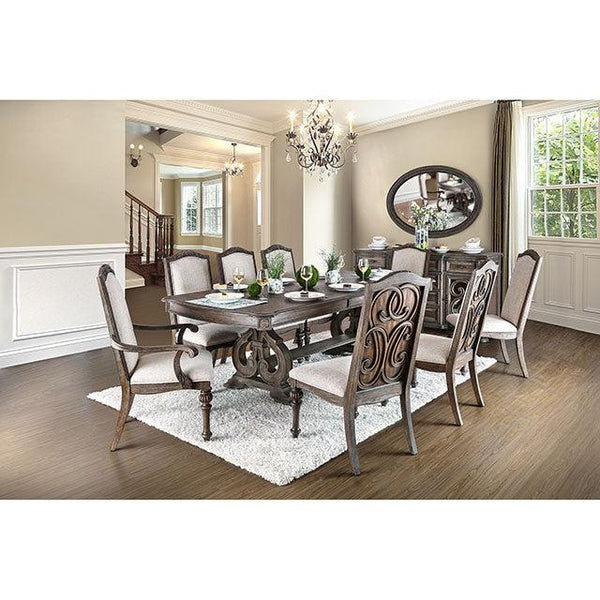 Arcadia CM3150T Rustic Natural Tone/Ivory Rustic Dining Table By Furniture Of America - sofafair.com