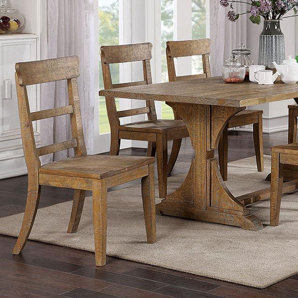 Leonidas CM3389NT-T Natural Tone Rustic Dining Table By Furniture Of America - sofafair.com