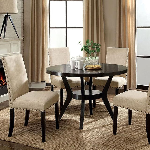Downtown CM3424T Espresso Transitional Round Dining Table By Furniture Of America - sofafair.com