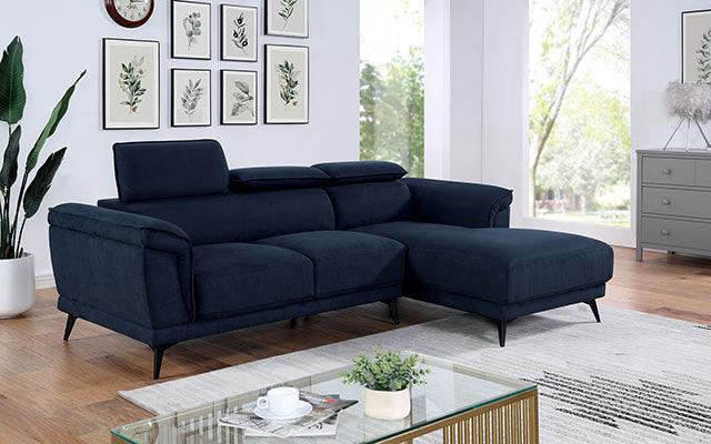 Napanee CM6254BL Navy Contemporary Sectional By Furniture Of America - sofafair.com