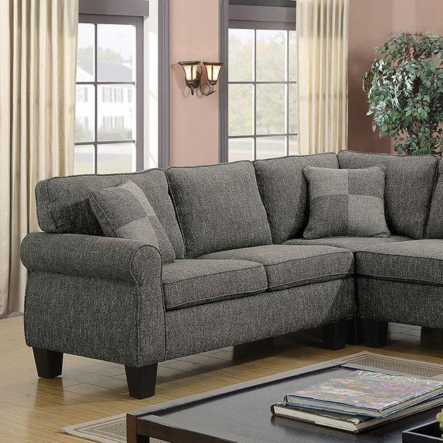 Rhian CM6329GY Dark Gray Transitional Sectional By Furniture Of America - sofafair.com