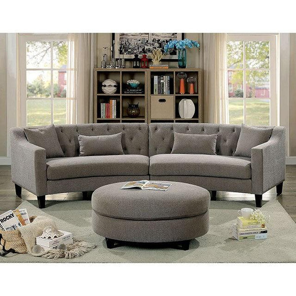 Sarin CM6370 Warm Gray Transitional Sectional By Furniture Of America - sofafair.com