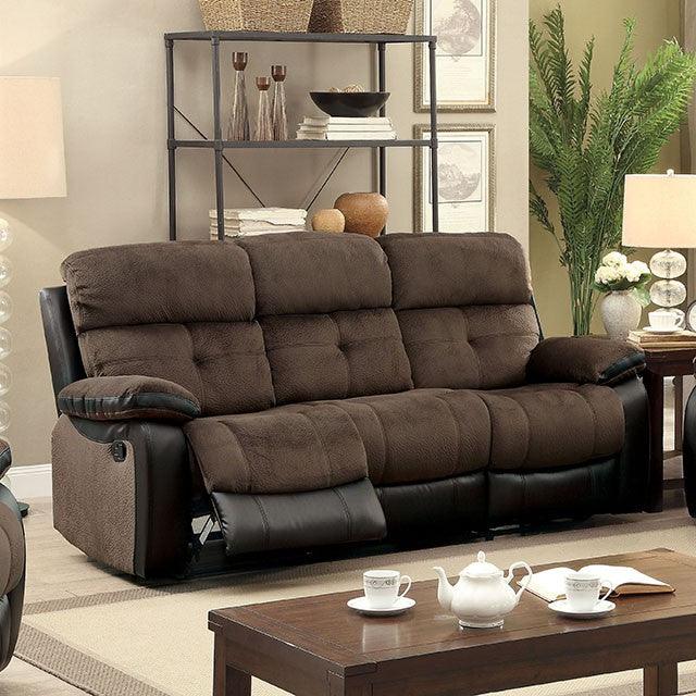 Hadley CM6870-SF Brown/Black Transitional Sofa By Furniture Of America - sofafair.com