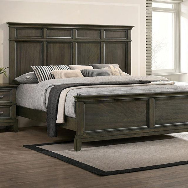 Houston CM7221GY Gray Traditional Bed By Furniture Of America - sofafair.com