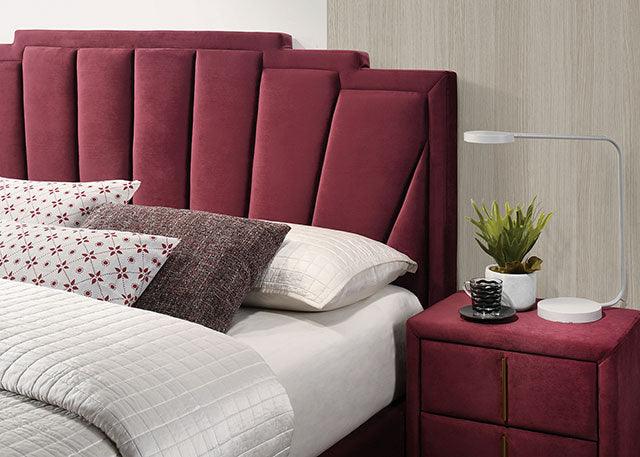 Florizel CM7411RD Red/Gold Glam Bed By Furniture Of America - sofafair.com