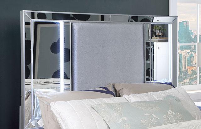 Belladonna CM7417SV Silver Glam Bed By Furniture Of America - sofafair.com