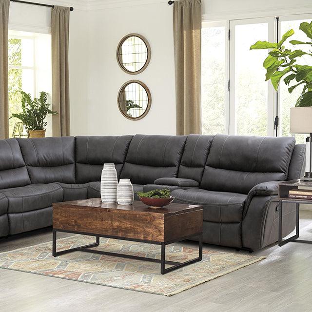 Jerominus CM9912DG Dark Gray Transitional Sectional By Furniture Of America - sofafair.com