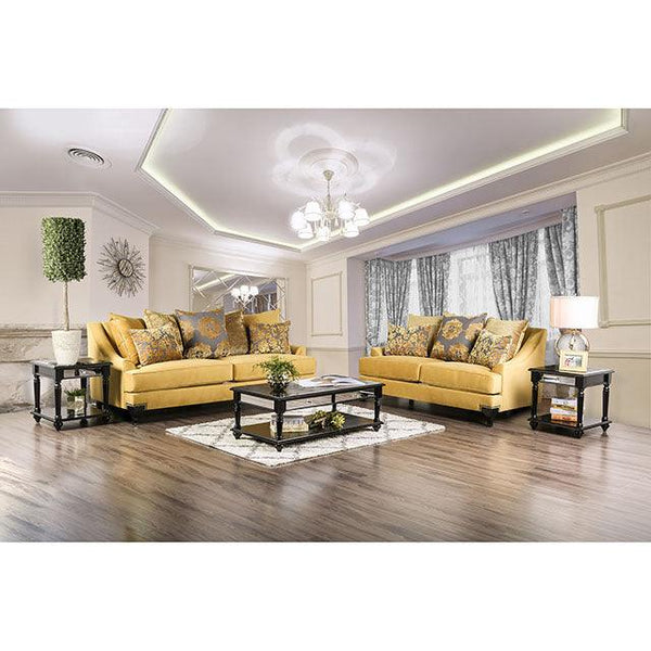 Viscontti SM2201-CH Gold/Gray Traditional Chair By Furniture Of America - sofafair.com
