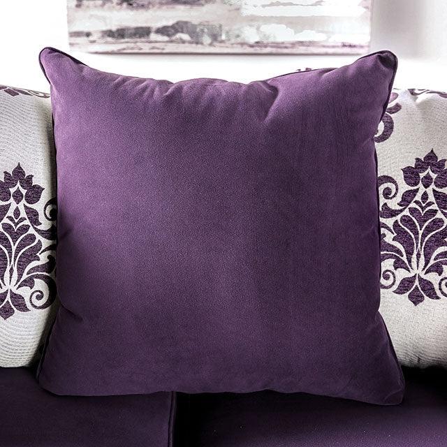 Sisseton SM2208-LV Purple Transitional Love Seat By Furniture Of America - sofafair.com