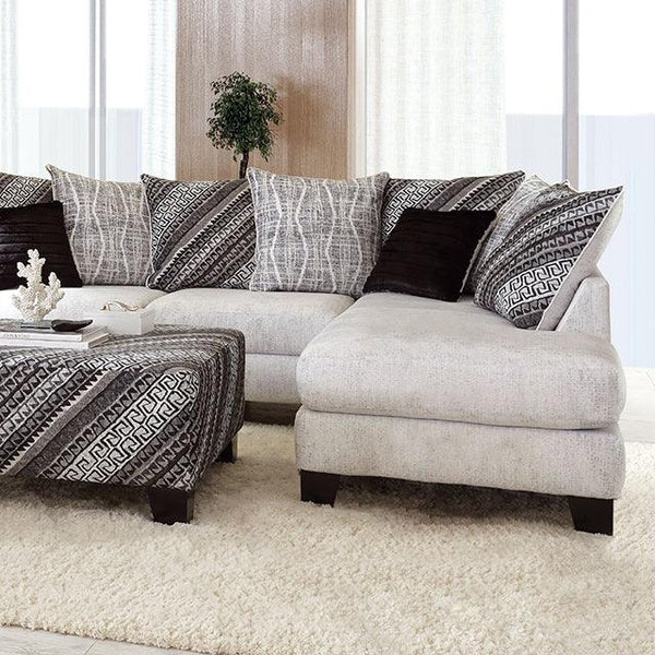 Eimear SM5173 Off-white/Black Transitional Sectional By Furniture Of America - sofafair.com