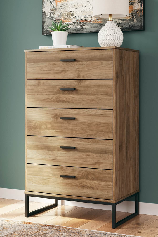 Deanlow Chest of Drawers EB1866-245 Brown/Beige Casual Master Bed Cases