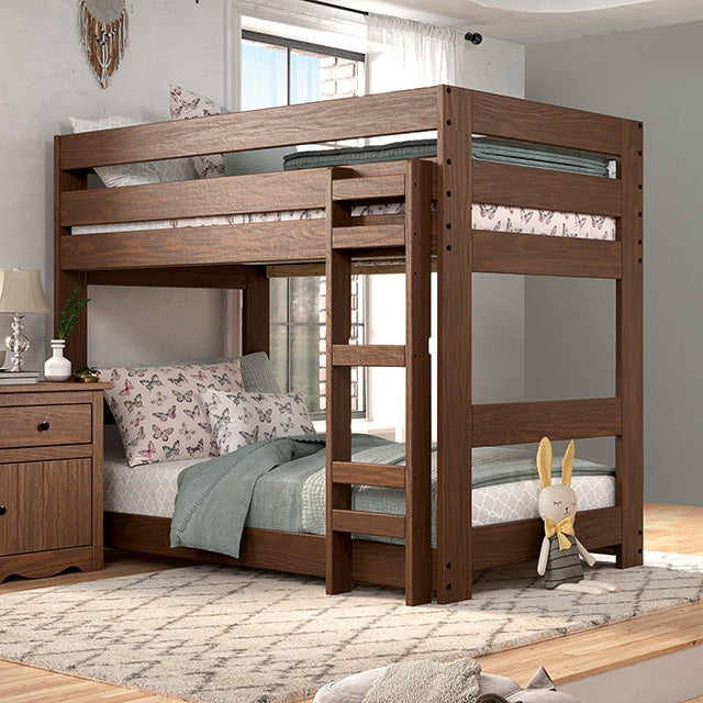 Furniture Of America Melitta Twin Bunk Bed AM-BK300MH Mahogany Rustic - sofafair.com