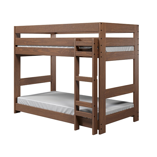 Furniture Of America Melitta Twin Bunk Bed AM-BK300MH Mahogany Rustic - sofafair.com