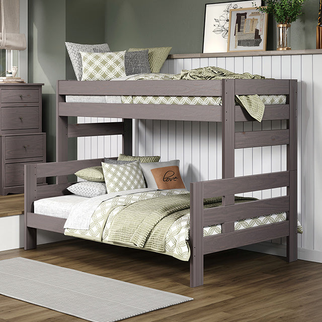 Furniture Of America Damaris Twin/Full Bunkbed AM-BK306GY Gray Rustic - sofafair.com