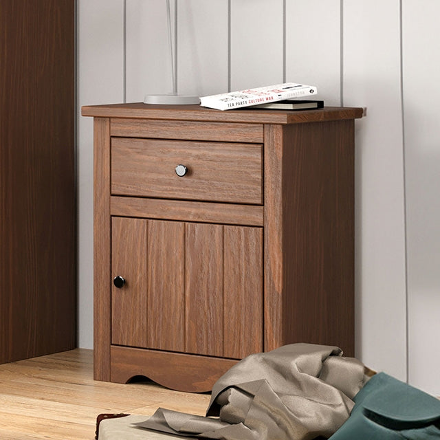 Furniture Of America Stavros Night Stand AM7002MH-N Mahogany Rustic - sofafair.com