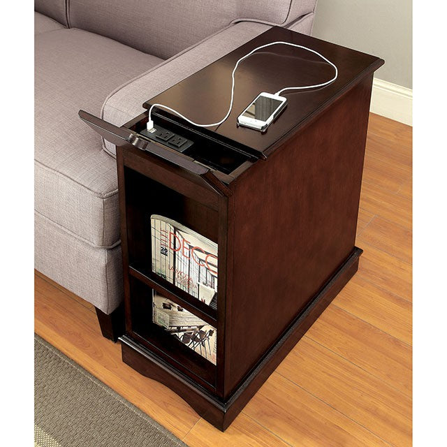 Furniture Of America Lilith Side Table CM-AC171CH Cherry Transitional - sofafair.com