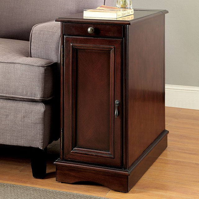 Furniture Of America Lilith Side Table CM-AC171CH Cherry Transitional - sofafair.com