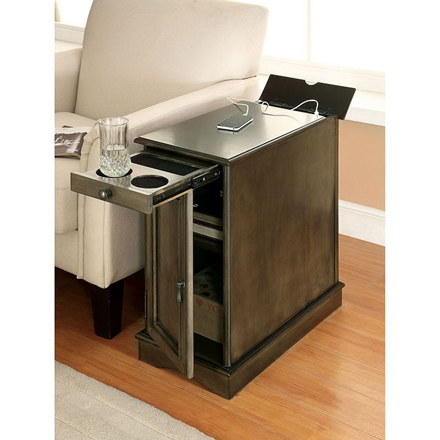 Furniture Of America Lilith Side Table CM-AC171CH Cherry Transitional - sofafair.com