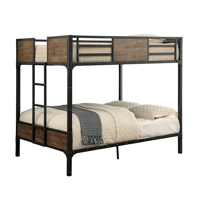 Furniture Of America Clapton Bunk Bed CM-BK029 Black Industrial - sofafair.com