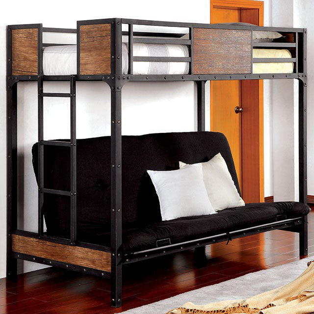 Furniture Of America Clapton Bunk Bed CM-BK029 Black Industrial - sofafair.com