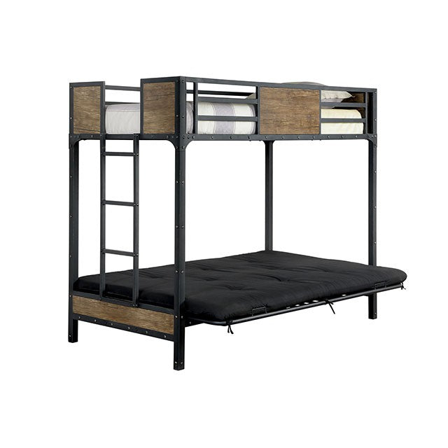 Furniture Of America Clapton Bunk Bed CM-BK029 Black Industrial - sofafair.com
