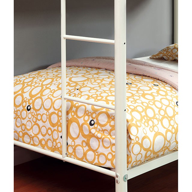 Furniture Of America Rainbow Twin/Twin Bunk Bed CM-BK1032-WH White Contemporary - sofafair.com