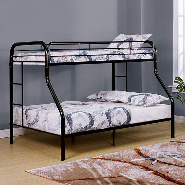 Furniture Of America Finnerty Twin/Full Bunk Bed CM-BK1032BK-TF-BED Black Contemporary - sofafair.com