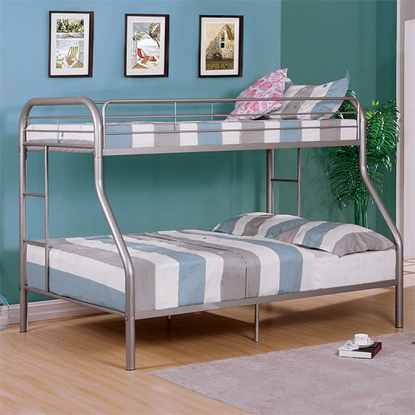 Furniture Of America Finnerty Twin/Full Bunk Bed CM-BK1032SV-TF-BED Silver Contemporary - sofafair.com