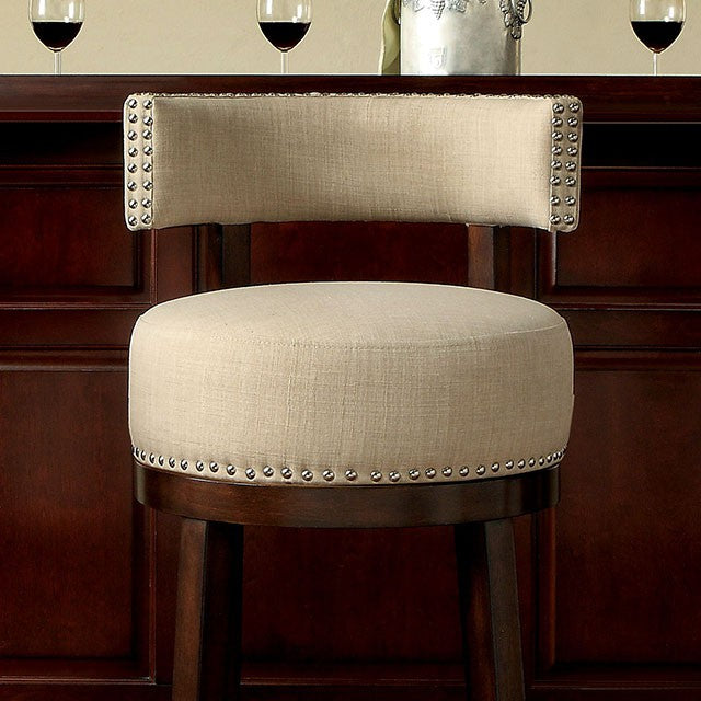 Furniture Of America Lynsey 25" Bar Stool (2/Box) CM-BR6252BG-24-2PK Dark Oak/Beige Transitional - sofafair.com