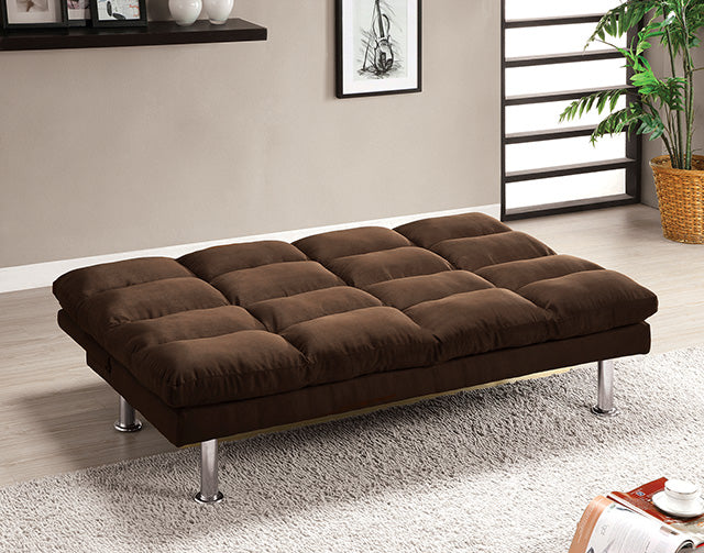 Furniture Of America Saratoga Futon Sofa Bed CM2902DB Dark Brown Contemporary - sofafair.com