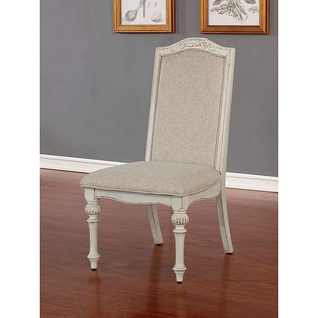 Furniture Of America Arcadia Side Chair (2/Ctn) CM3150WH-SC Antique White Rustic - sofafair.com
