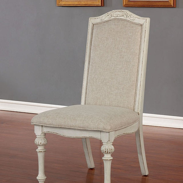 Furniture Of America Arcadia Side Chair (2/Ctn) CM3150WH-SC Antique White Rustic - sofafair.com