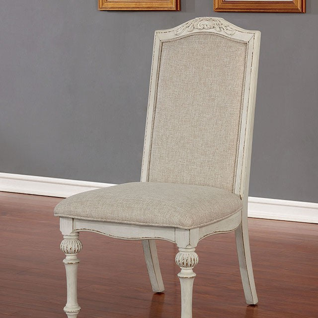 Furniture Of America Arcadia Side Chair (2/Ctn) CM3150WH-SC Antique White Rustic - sofafair.com