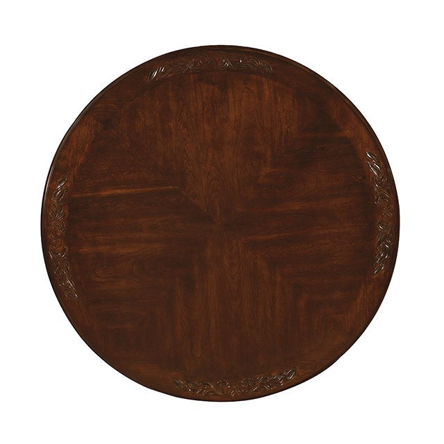 Furniture Of America Elana Round Dining Table CM3212RT Brown Cherry Traditional - sofafair.com