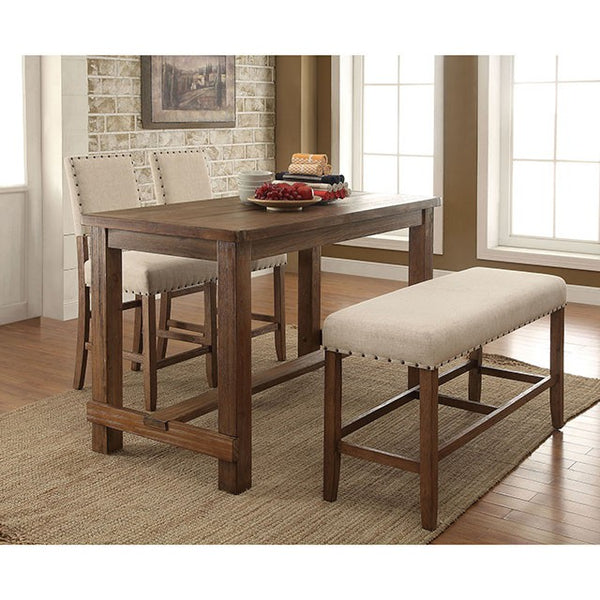 Furniture Of America Sania Counter Ht. Table CM3324PT Rustic Oak Rustic - sofafair.com