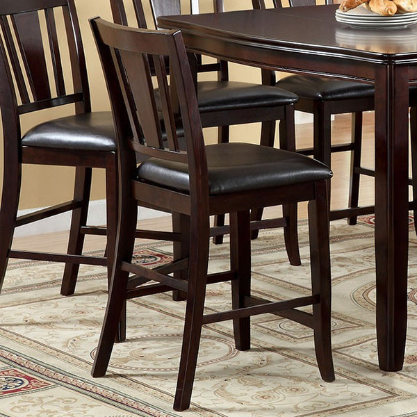 Furniture Of America Edgewood Counter Ht. Chair (2/Box) CM3336PC-2PK Espresso Transitional - sofafair.com