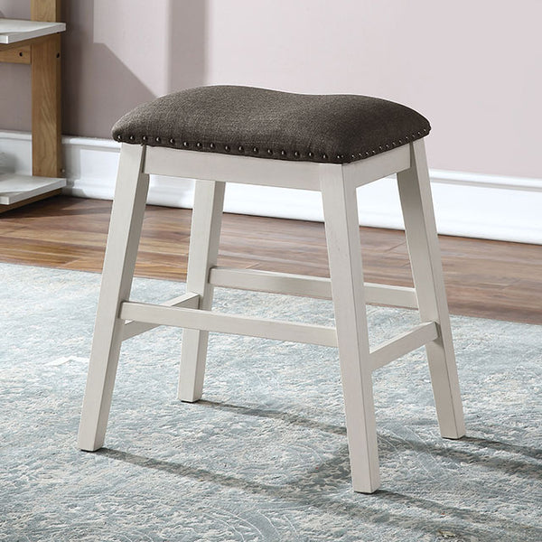 Furniture Of America Heidelberg Counter Ht. Stool CM3498ST-2PK Off-White/Dark Gray Transitional - sofafair.com