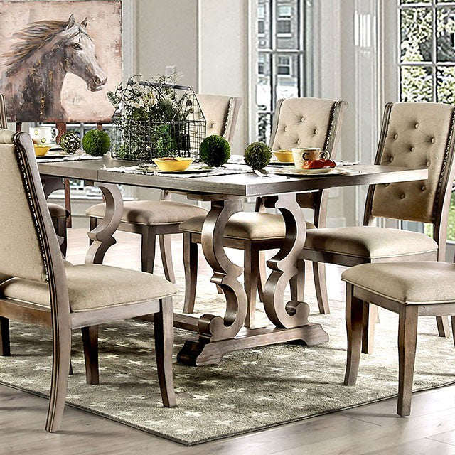 Furniture Of America Patience Dining Table CM3577T Rustic Natural Tone/Beige Rustic - sofafair.com