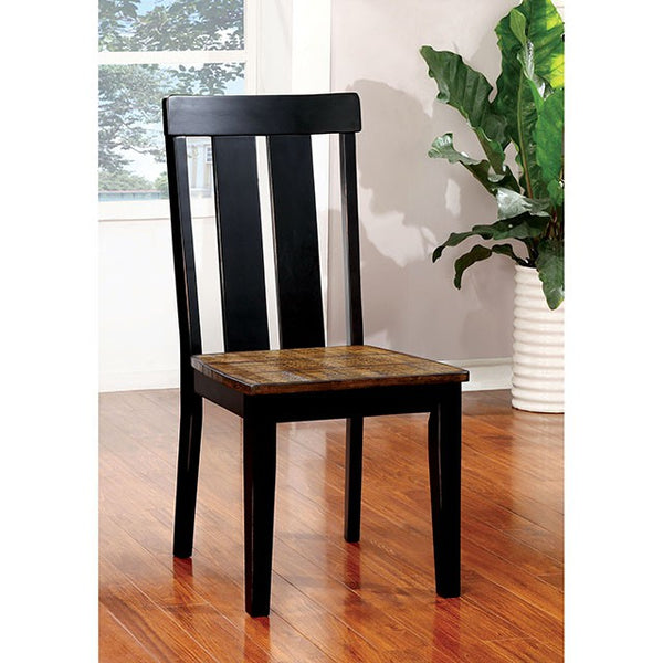 Furniture Of America Alana Rectangular Table CM3668T Antique Oak/Black Transitional - sofafair.com
