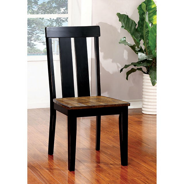 Furniture Of America Alana Rectangular Table CM3668T Antique Oak/Black Transitional - sofafair.com