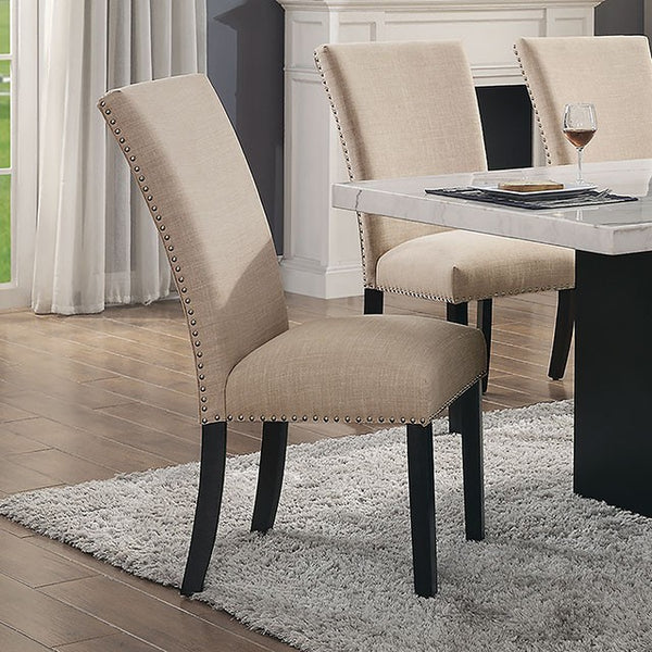 Furniture Of America Kian Side Chair (2/Ctn) CM3744BG-SC-2PK Black/Beige Contemporary - sofafair.com