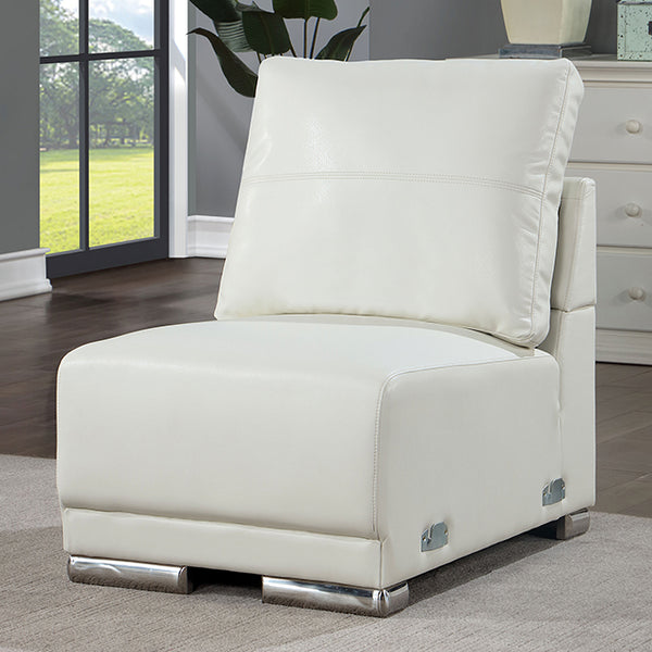 Furniture Of America Althea Armless Chair CM6410WH-AC White Contemporary - sofafair.com